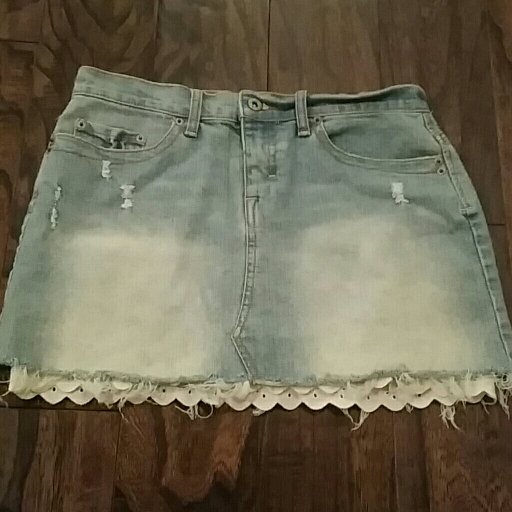 Y2K jean & lace skirt